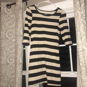off white & black stripped dress
